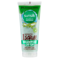 SUNSILK NATURAL RECAMBIO EXFOLIANTE DE 1 MINUTO! CHAMPÚ DETOX PARA TODO TIPO DE PIEL Y CABELLO 200 ML