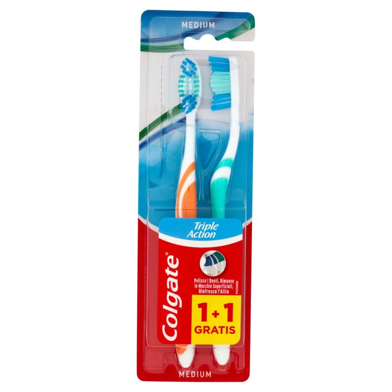 COLGATE SPAZZOLINO TRIPLE ACTION, MEDIO, 2 PEZZI