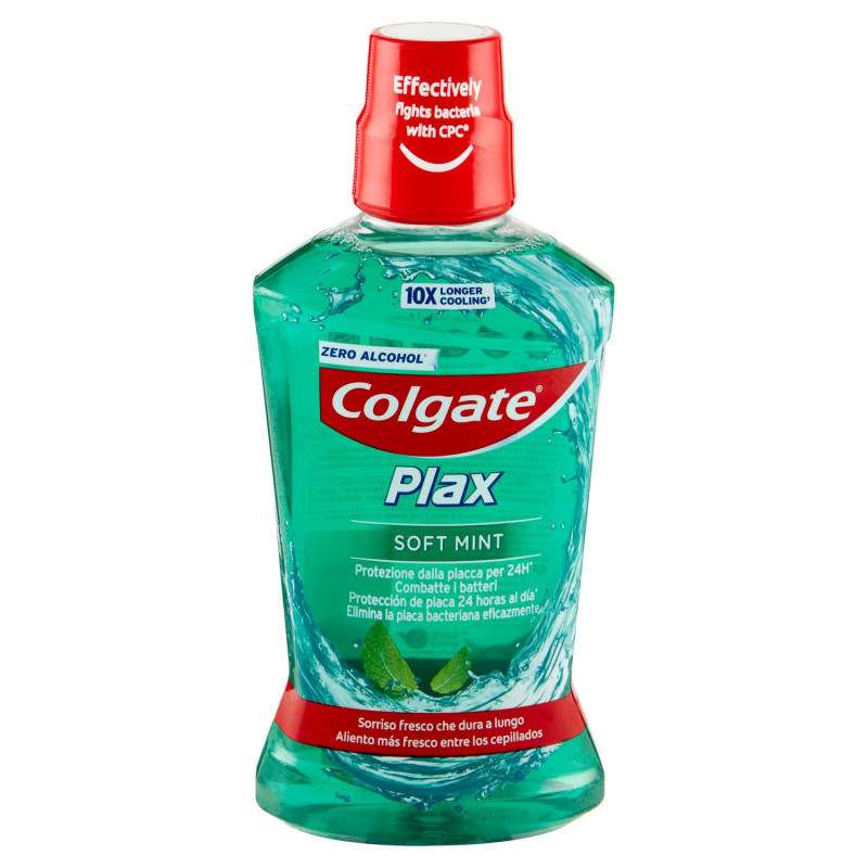 COLGATE PLAX BAIN DE BOUCHE MENTHE DOUCE AVEC ANTIBACTÉRIEN 500 ML