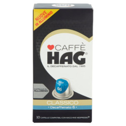 HAG CAFÉ DESCAFEINADO CLÁSICO 6 10 CÁPSULAS COMPATIBLES CON MÁQUINAS NESPRESSO* 52 G