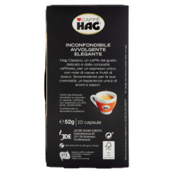 HAG CAFÉ DESCAFEINADO CLÁSICO 6 10 CÁPSULAS COMPATIBLES CON MÁQUINAS NESPRESSO* 52 G