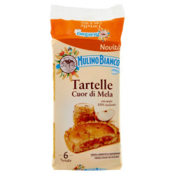 MULINO BIANCO TARTELLE COEUR DE POMME SNACK AUX POMMES 100% ITALIENNES 6 PIÈCES 288G