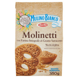 MULINO BIANCO MOLINETTI BISCUITS WITH WHOLE WHOLE FLOUR AND BUCKWHEAT 350G