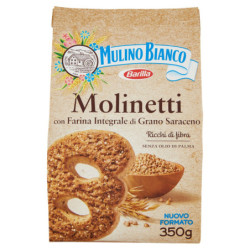 MULINO BIANCO MOLINETTI BISCUITS WITH WHOLE WHOLE FLOUR AND BUCKWHEAT 350G