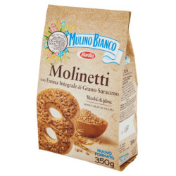 MULINO BIANCO MOLINETTI BISCUITS WITH WHOLE WHOLE FLOUR AND BUCKWHEAT 350G