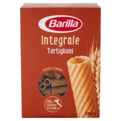 BARILLA WHOLE WHOLE PASTA TORTIGLIONI 100% ITALIAN WHEAT 500 G