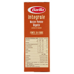 BARILLA ENTERA PASTA ENTERA MEZZ PENNE RIGATE 100% TRIGO ITALIANO 500 G