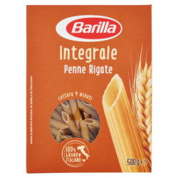 BARILLA WHOLE WHOLE PASTA PENNE RIGATE 100% ITALIAN WHEAT 500 G