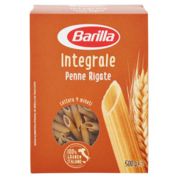 BARILLA WHOLE WHOLE PASTA PENNE RIGATE 100% ITALIAN WHEAT 500 G