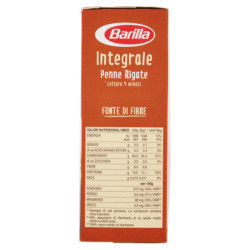 BARILLA ENTERA PASTA ENTERA PENNE RIGATE 100% TRIGO ITALIANO 500 G