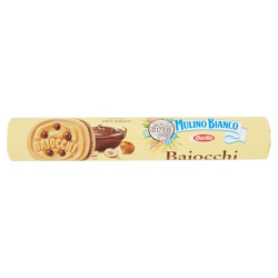 Mulino Bianco Baiocchi Biscotti Snack Farciti con Crema alla Nocciola e Cacao 168g