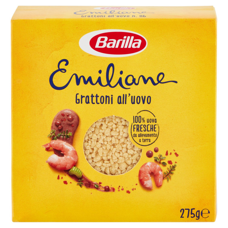 BARILLA EMILIANE HUEVO PASTA HUEVO GRATTONI 275G