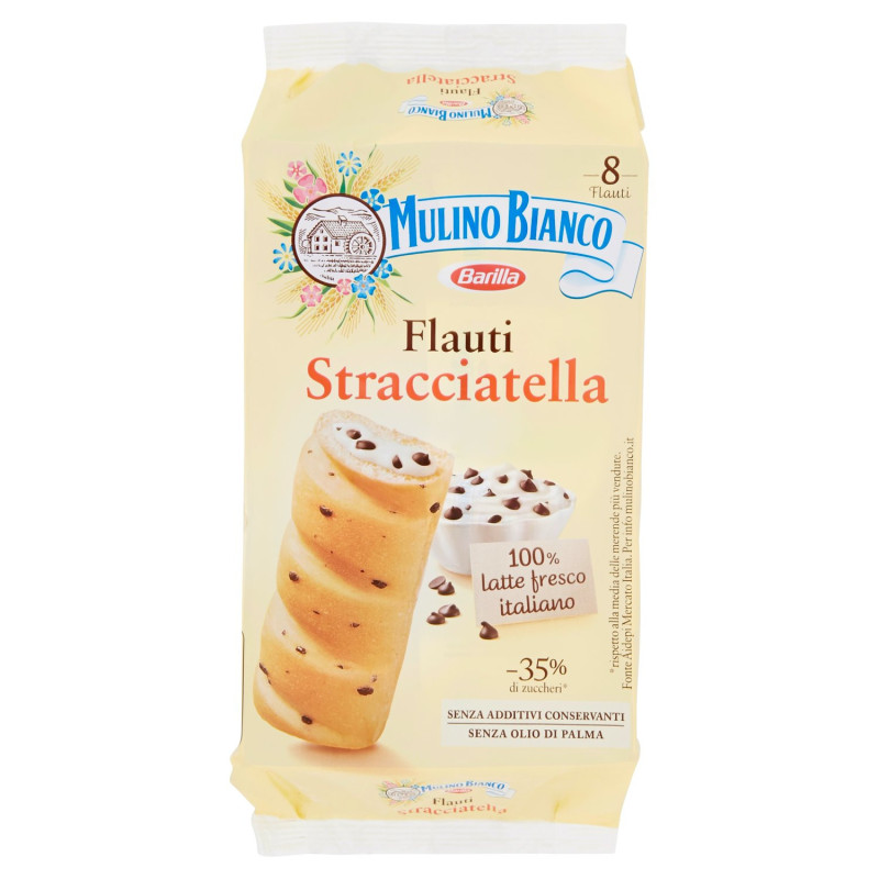 MULINO BIANCO FLAUTI STRACCIATELLA SNACK MIT 100 % FRISCHER ITALIENISCHER MILCH 280G