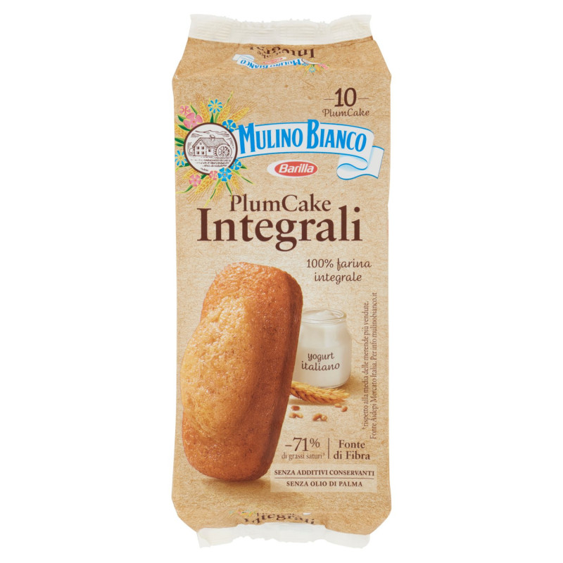 MULINO BIANCO SNACK DE PLUMCAKE ENTERO CON HARINA INTEGRAL 100% INTEGRAL 10 PIEZAS 330G