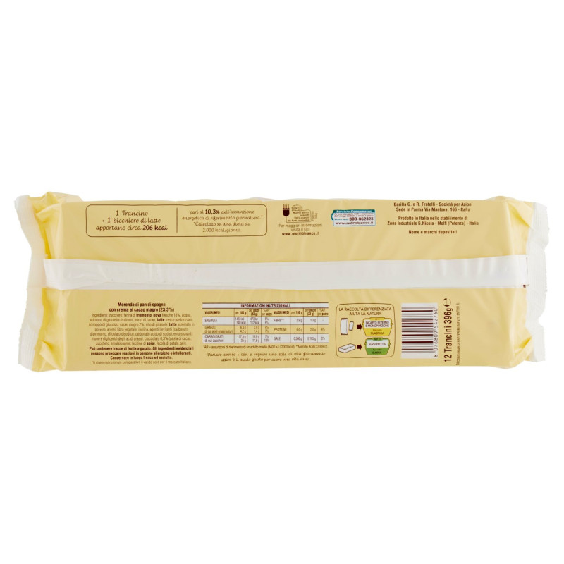 Mulino Bianco Trancino Merenda Senza Additivi Conservanti 12 pezzi 396 g