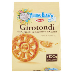 MULINO BIANCO GIROTONDI BISCUITS WITH GRANULES OF CANE SUGAR 800G