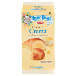 MULINO BIANCO CORNETTI CREME SNACK OHNE KONSERVIERUNGSZUSÄTZE 6 STÜCK 300G