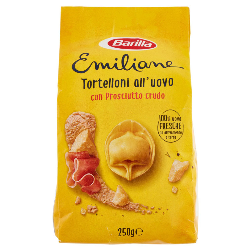 Barilla Emiliane Pasta all'uovo Ripiena Tortelloni all'uovo con prosciutto crudo 250g