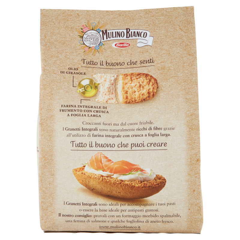 Mulino Bianco Granetti Crostini integrali Ricchi di Fibre 280g