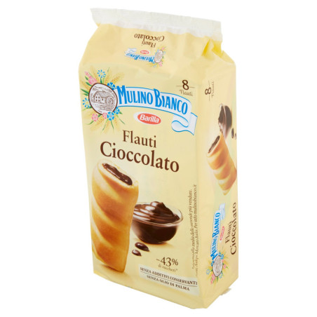 MULINO BIANCO FLUTI CHOCOLATE SNACK WITHOUT PRESERVATIVE ADDITIVES 280G