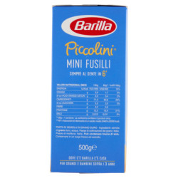 Barilla Piccolini Grano Italiano Mini Fusilli 500g