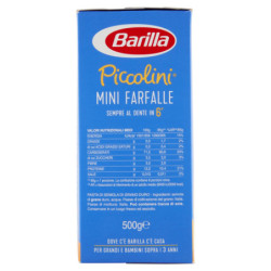 BARILLA PICCOLINI ITALIAN WHEAT MINI BUTTERFLIES 500G