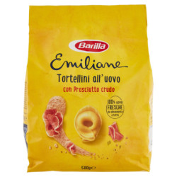 BARILLA EMILIANE TORTELLINI CON PASTA DE HUEVO RELLENO DE JAMÓN CRUDO 500G