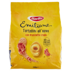 Barilla Emiliane Tortellini con Prosciutto Crudo Pasta all'uovo ripiena 500g