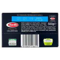 BARILLA PASTA SPECIALTY CELLENTANI 100% ITALIAN WHEAT 500G