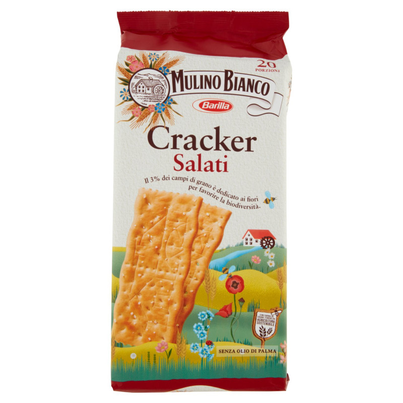 MULINO BIANCO SALTY CRACKERS WITH SUSTAINABLE FLOUR 500G