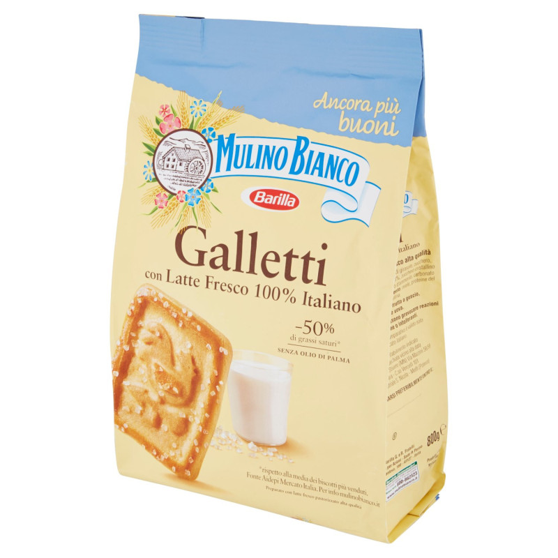 MULINO BIANCO GALLETTI-KEKSE MIT 100 % ITALIENISCHER FRISCHER MILCH 800G