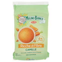 MULINO BIANCO CAMILLE MERENDA RICCA DI FIBRE CAROTE MANDORLE 8 TORTINE 304G