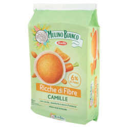 MULINO BIANCO CAMILLE SNACK RICH IN FIBER CARROTS ALMONDS 8 CAKES 304G