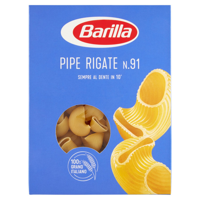 BARILLA PASTA PIPE RIGATE N.91 100% GRANO ITALIANO 500G