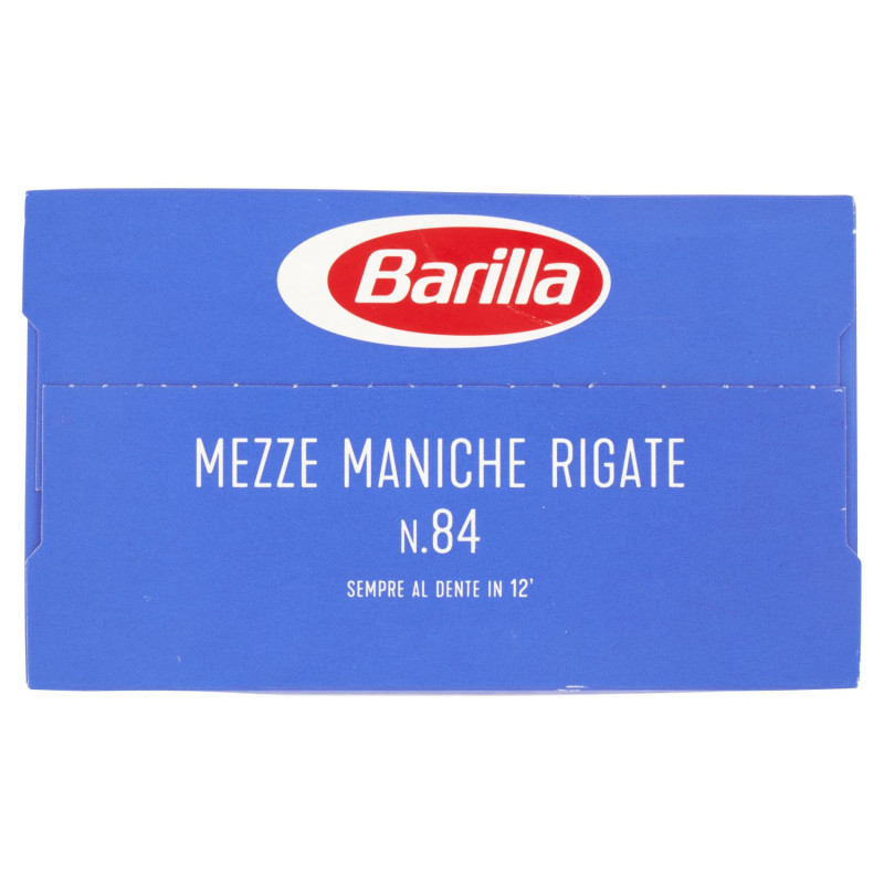 Barilla Pasta Mezze Maniche Rigate n.84 100% Grano Italiano 500g