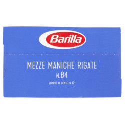 BARILLA PASTA HALF SLEEVES RIGATED N.84 100% ITALIAN WHEAT 500G