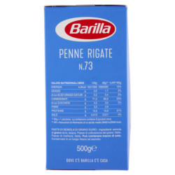 BARILLA PASTA PENNE RIGATE N.73 100% ITALIAN WHEAT 500G