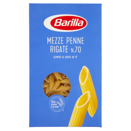 BARILLA PASTA MEZZE PENNE RIGATE N.70 100% ITALIAN WHEAT 500G