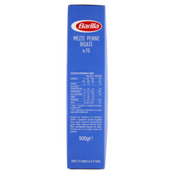 BARILLA PASTA MEZZE PENNE RIGATE N.70 100% ITALIAN WHEAT 500G