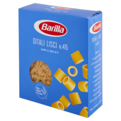 BARILLA PASTA DITALI LISCI N.45 100% ITALIAN WHEAT 500G