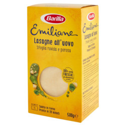 BARILLA EMILIANE PASTA AL HUEVO LASAÑA AL HUEVO PASTELERÍA RUDA Y POROSA 500G