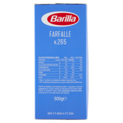 BARILLA PASTA FARFALLE N.265 100% ITALIAN WHEAT 500G