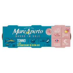 MAREAPERTO BASSO EN SAL ATÚN Y ACEITE DE OLIVA VIRGEN EXTRA ECOLÓGICO 3 X 65 G