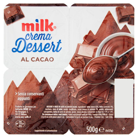 POSTRE DE CREMA DE LECHE CON CACAO 4 X 125 G