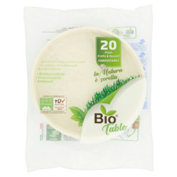 BIO TABLE PIATTI FRUTTA & DESSERT COMPOSTABILI 20 PZ