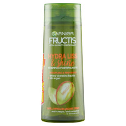 GARNIER SHAMPOO FRUCTIS HYDRA LISS & SHINE, PER CAPELLI SECCHI O CRESPI, 250 ML, CONFEZIONE DA 2