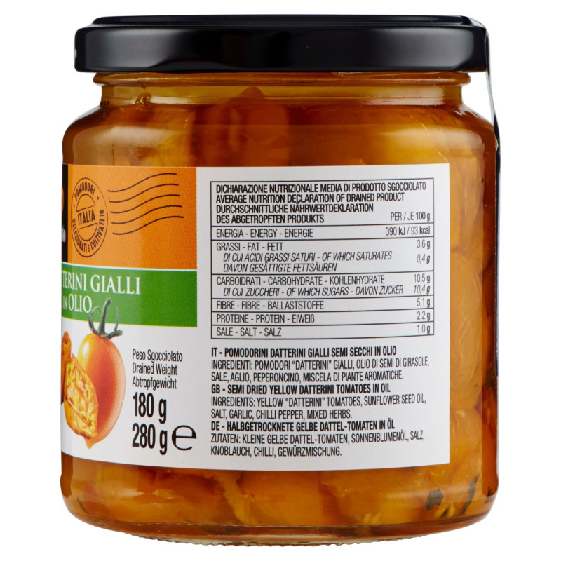 grangusto Pomodorini Datterini Gialli Semi Secchi in Olio 280 g