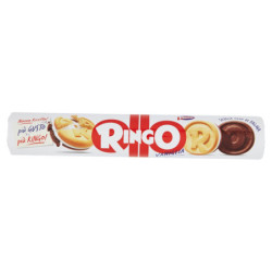 RINGO GALLETAS DE VAINILLA RELLENAS DE CREMA DE VAINILLA SNACK SNACK 165G TUBO