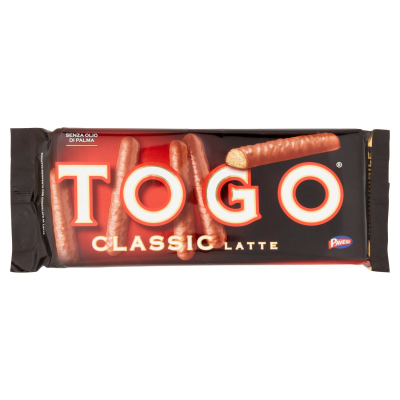 PAVESI TOGO CLASSIC MILK SNACK BISCUITS COVERED WITH MILK CHOCOLATE 120G