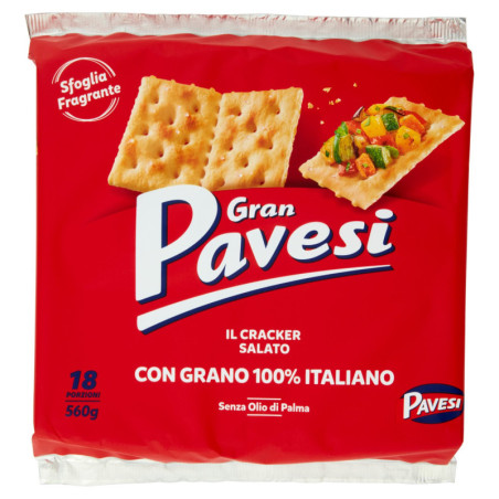 GRAN PAVESI THE SALTY CRACKER WITH 100% ITALIAN WHEAT 560G